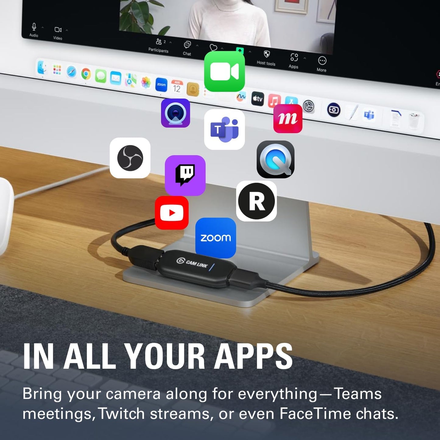 Cam Link 4K – External Capture Card for DSLR & Camcorder, Actioncam as Webcam, Meet/Stream/Record in 1080P60 or 4K30/4K60, Easy Connect for Obs/Zoom/Discord – HDMI to USB 3.0, Pc/Mac/Ipad