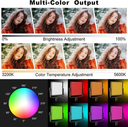 GVM 50RS RGB LED Video Light, 50W Video Lighting Kit with APP Control, 360°