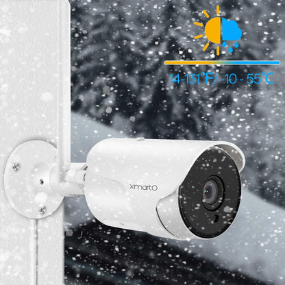 Wireless Security Camera System with HD Monitor NVR and 4X 2-Way Audio Home Surveillance Cameras (8CH 5MP Full-Size NVR, 1TB Hard Disk and Cloud Storage, Compatible with Alexa, Plug N Play)