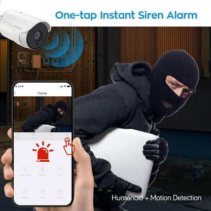 Wireless Security Camera System with HD Monitor NVR and 4X 2-Way Audio Home Surveillance Cameras (8CH 5MP Full-Size NVR, 1TB Hard Disk and Cloud Storage, Compatible with Alexa, Plug N Play)