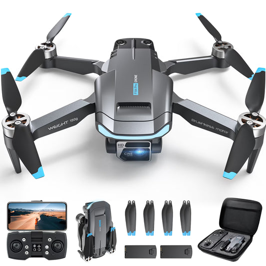 GPS Drone F194 with Camera for Adults 4K ,  Foldable Drone for Beginners with Auto Return Home, Optical Flow Positioning, Follow Me, Brushless Motor, 2 Batteries