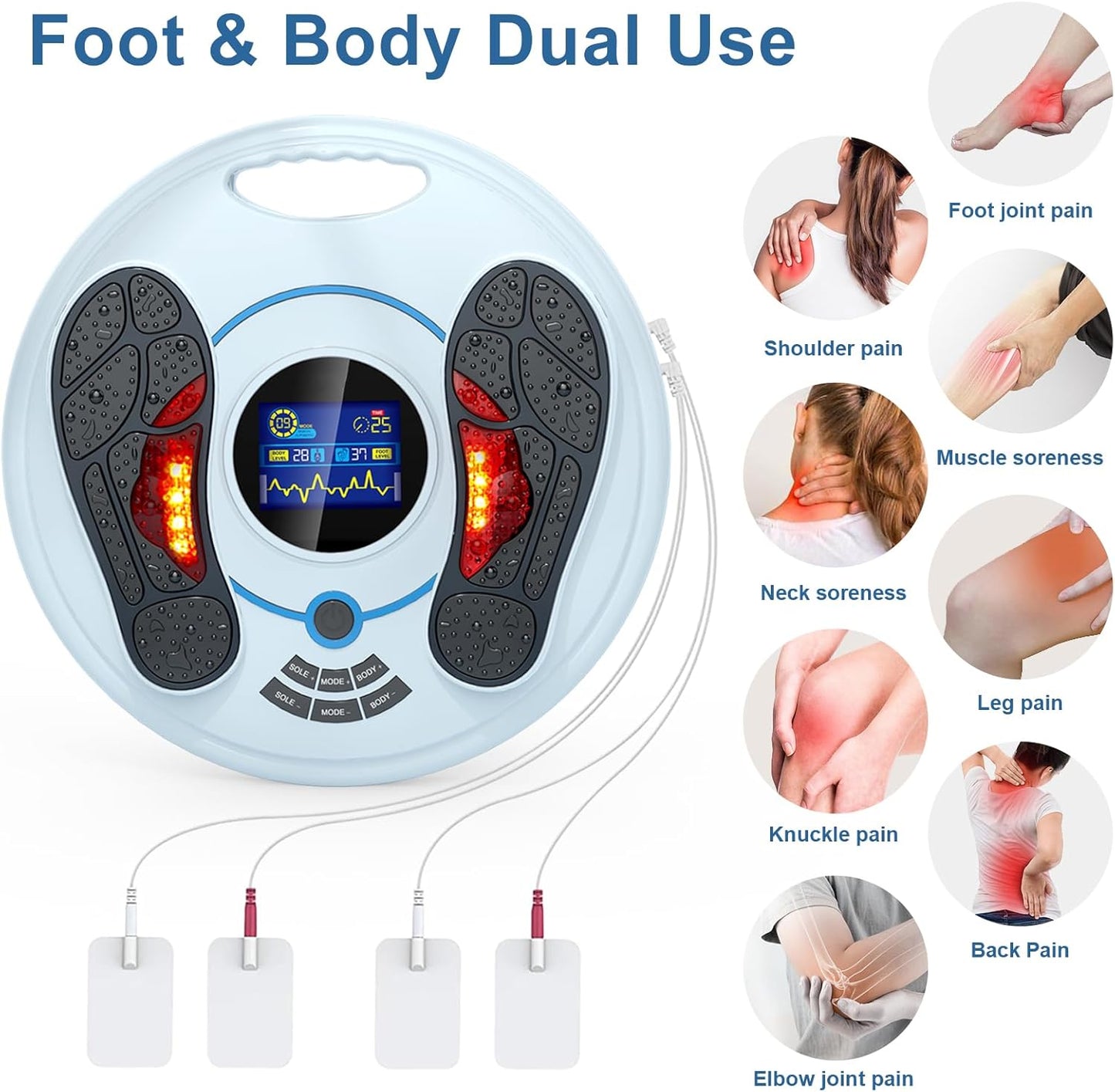Foot Neuropathy Machine (FSA or HSA Eligible) - Electronic Pulse Acupuncture for Feet Circulation - Electrical Foot Reflexology to Relax Tired Feet Ankles & Pain Relief, Swelling & Reduce Leg Cramps