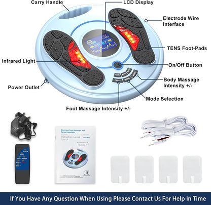 Foot Neuropathy Machine (FSA or HSA Eligible) - Electronic Pulse Acupuncture for Feet Circulation - Electrical Foot Reflexology to Relax Tired Feet Ankles & Pain Relief, Swelling & Reduce Leg Cramps